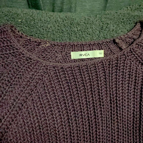 RVCA Chunky Knit Sweater Plum One Size - Picture 5 of 5